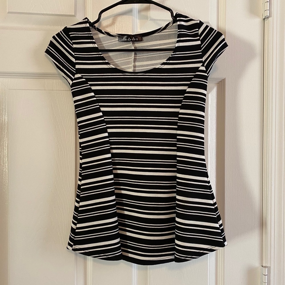 White and Black Blouse